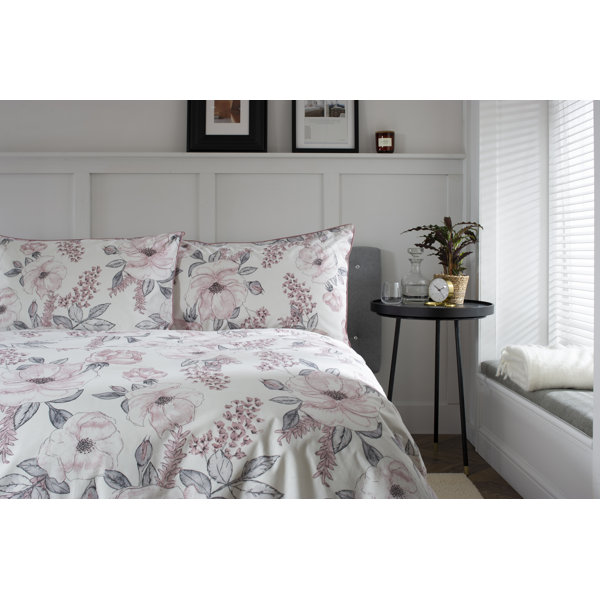 The Lyndon Company Pink Plain Weave 144 TC Reversible Duvet Cover Set Wayfair.co.uk